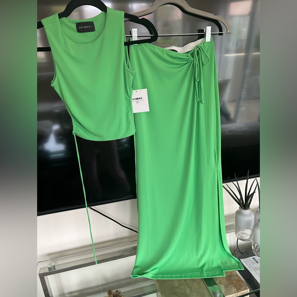 Super cute & trendy green skirt set. NWT